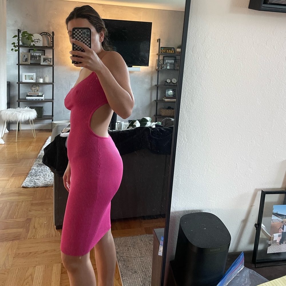 VICI Mini Bodycon Cut-Out Dress - hot pink